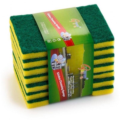 Popular Kitchen Cleaning Square Shaped Scrub Sponge With Super Absorbent Scouring Pad