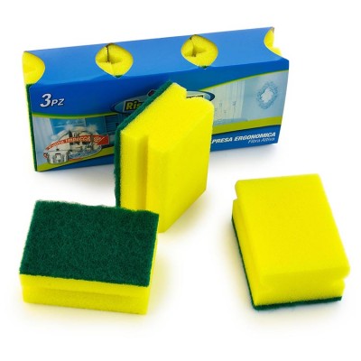 Durable soft dacron scouring pad polyester clean kitchen sponge for dish washing