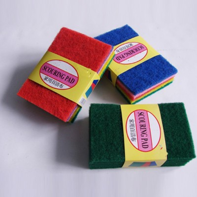 Square soap shaped furniture cleaning polyester 5 color scouring pad